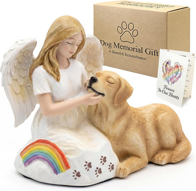 Estatua ángel resina pintada perros fallecidos 6.5pulg
