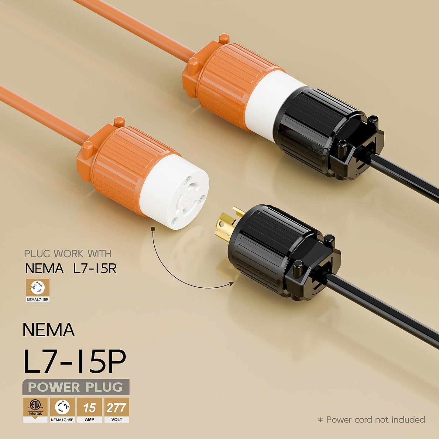 Conector enchufe L7-15P bloqueo giratorio 15A 277V