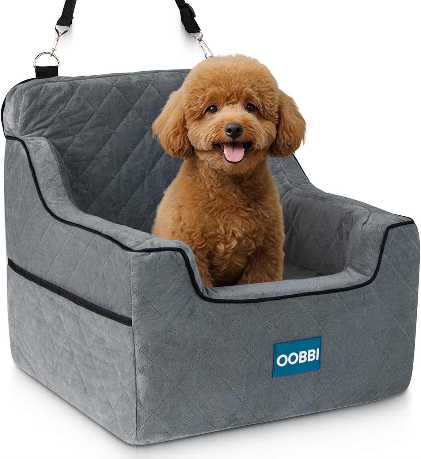 Asiento perro mediano espuma viscoelástica correas seguridad lavable