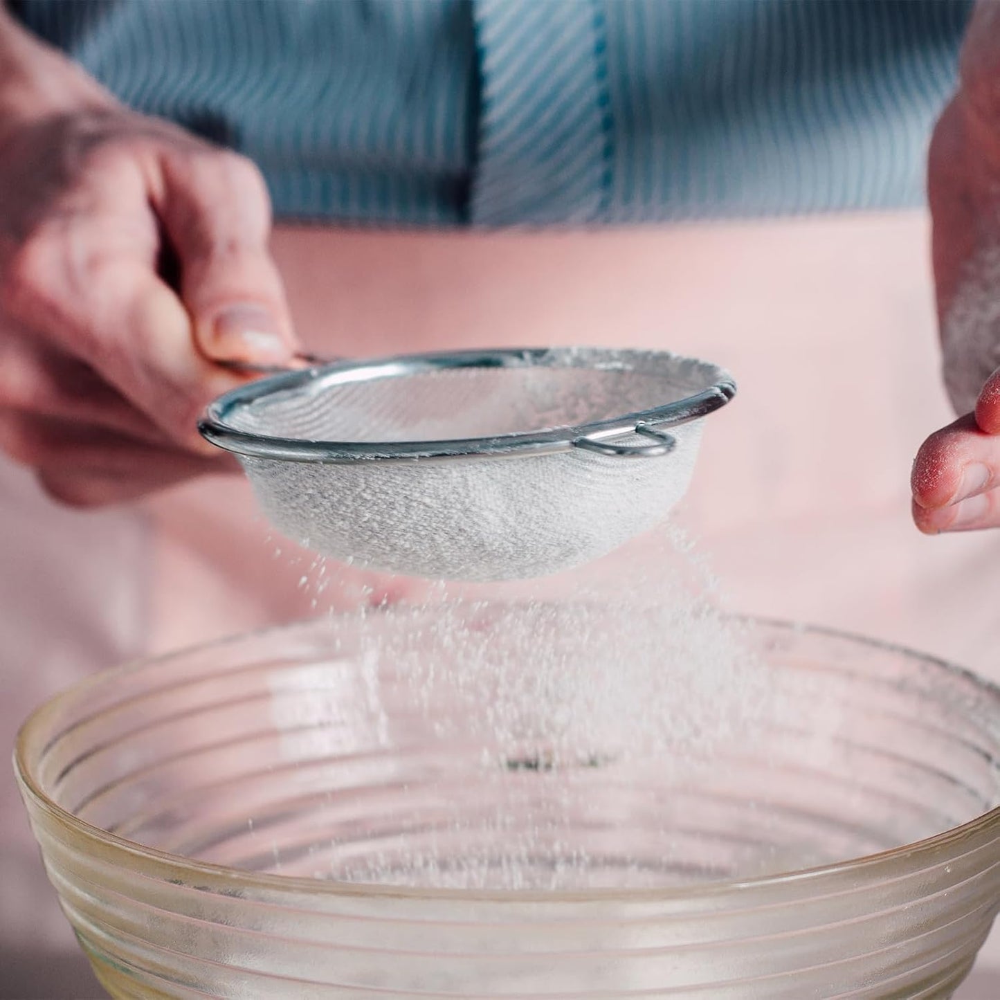 Juego de 3 coladores de acero inoxidable finos para cocina, té y cóctel