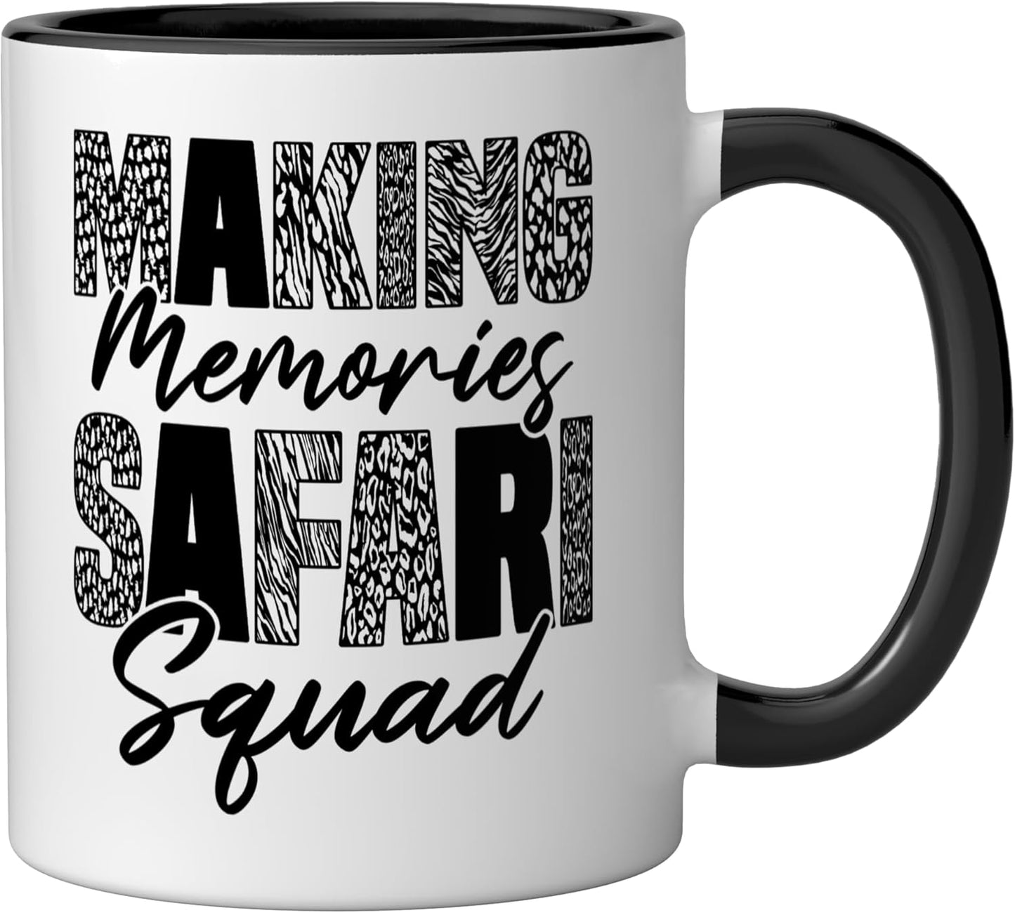 Taza cerámica Funny African Safari Squad Negro/Blanco