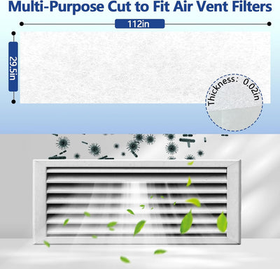 Filtro aire MERV 13 29.5x112pulg con cinta adhesiva