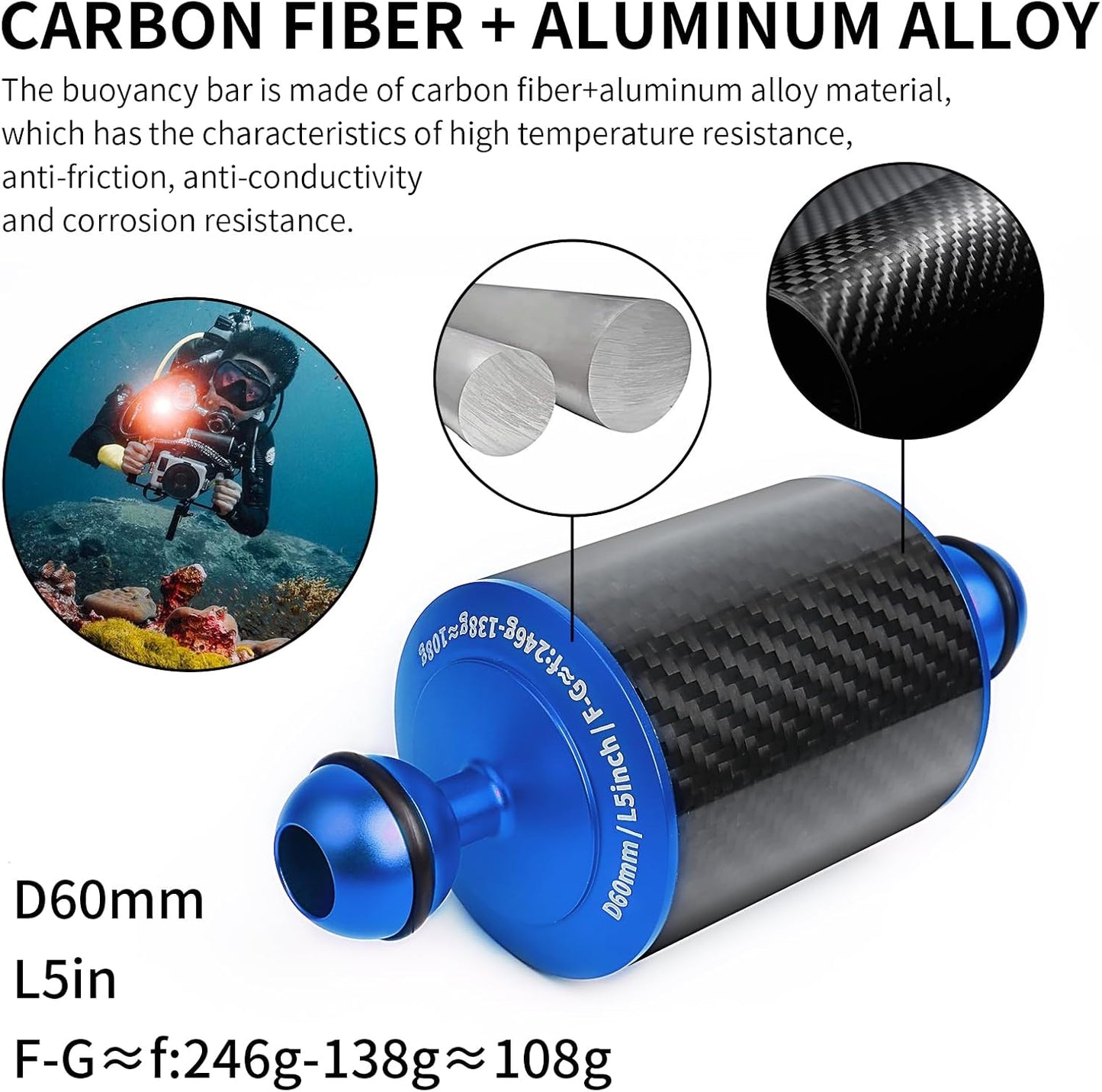 Brazo flotante fibra carbono azul 5pulg set 2