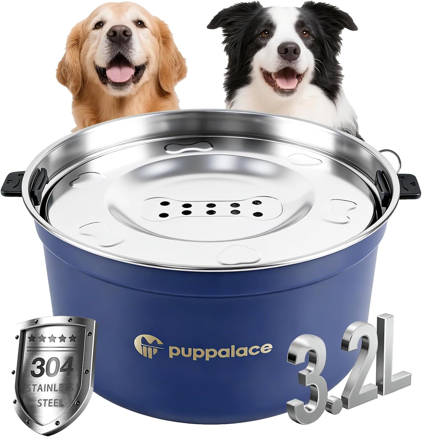 Cuenco agua acero inox perro 108oz antiderrap