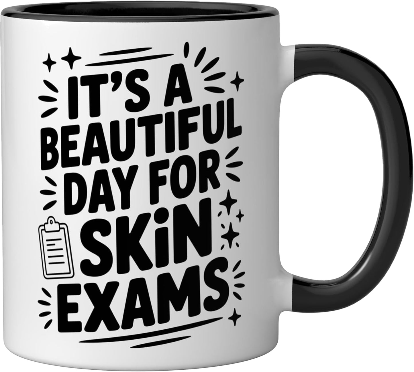 Taza cerámica para examen de piel negro/blanco