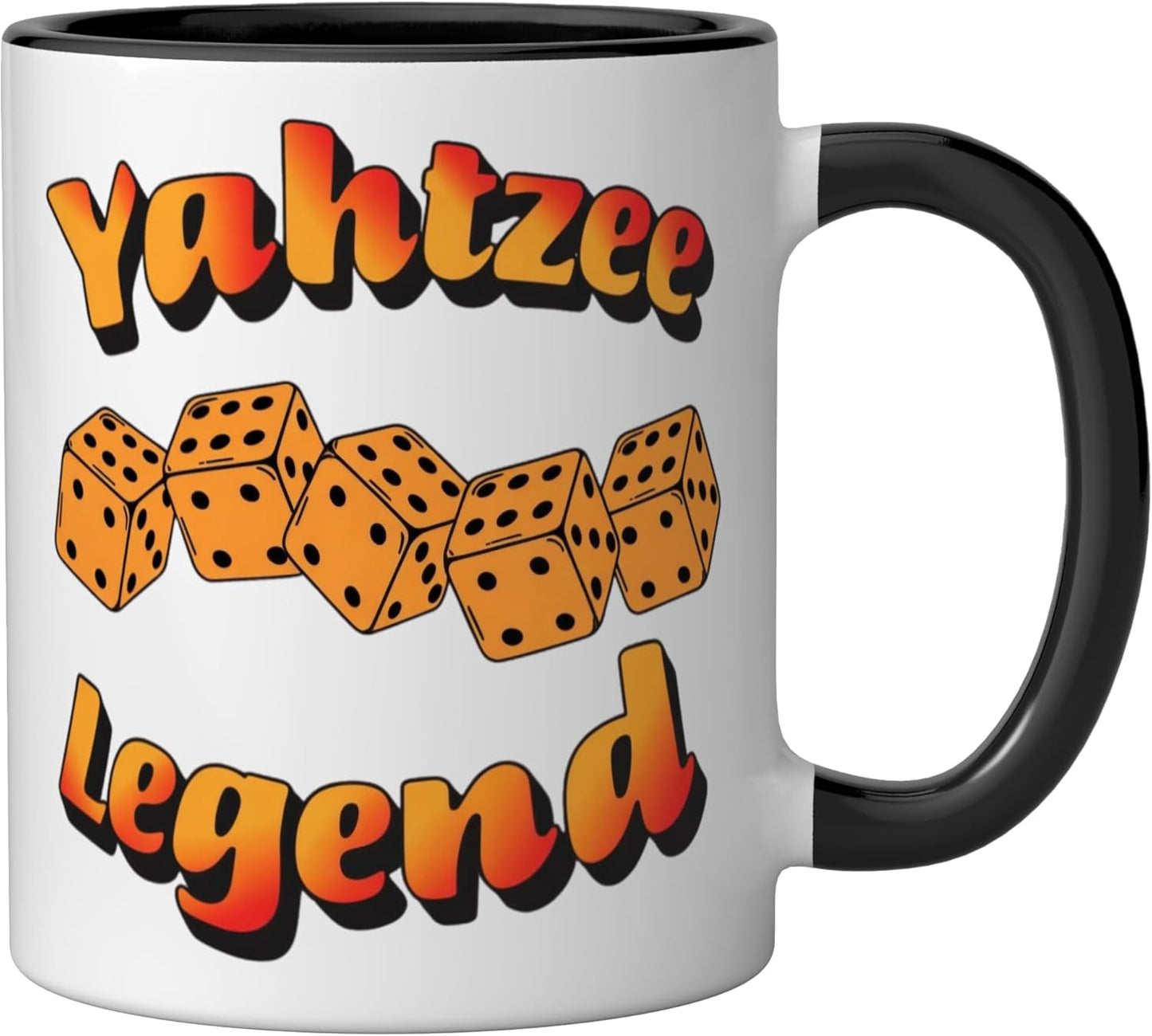 Taza cerámica Yahtzee en negro/blanco
