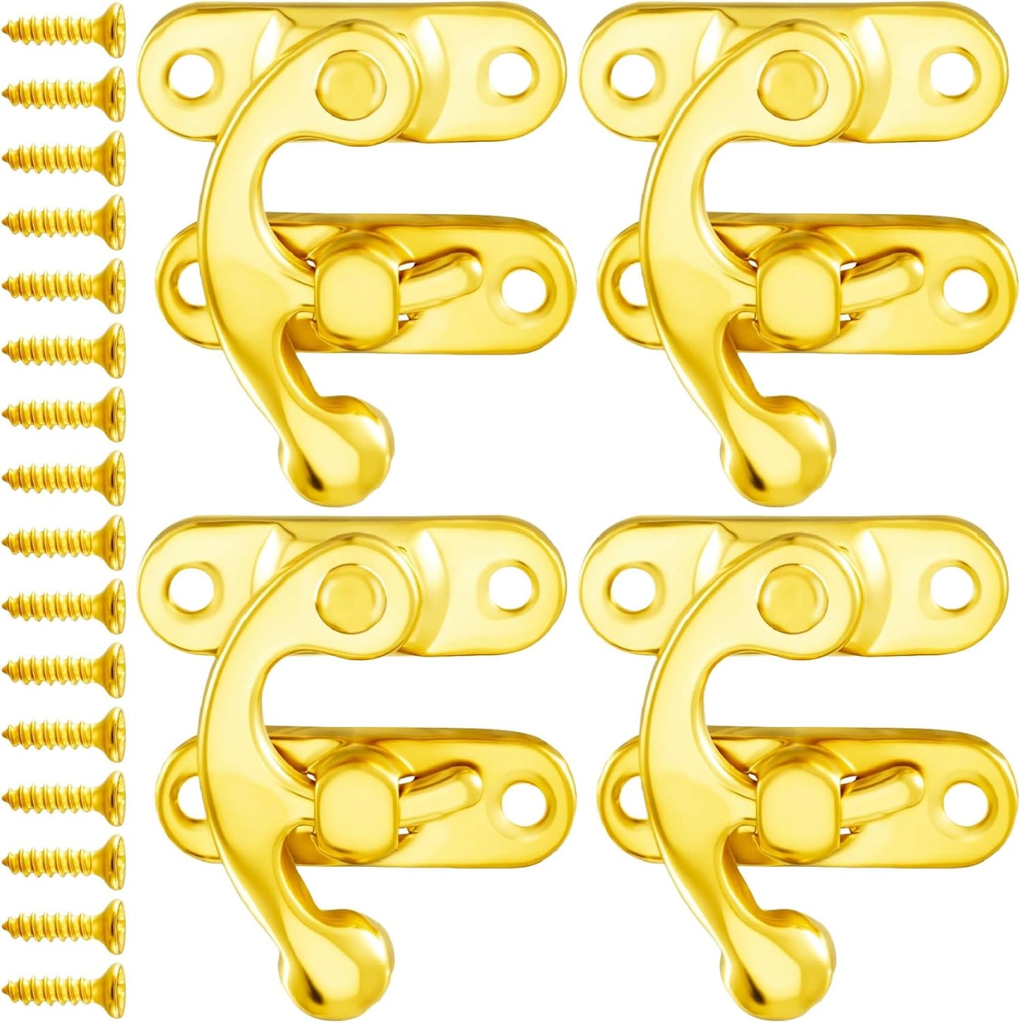 4 Cierres Gancho Antiguo Mini Brazo Oscilante Dorado
