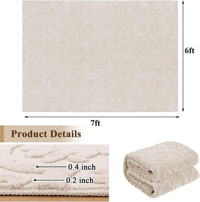 Alfombra lavable 5x7ft sala dormitorio antideslizante suave