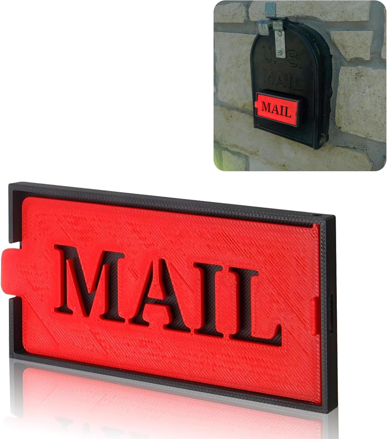 Bandera postal plástico duradero para mailbox de ladrillo y piedra