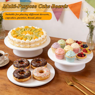 Tableros redondos de 10 pulgadas con base de carton blanco para bodas y fiestas