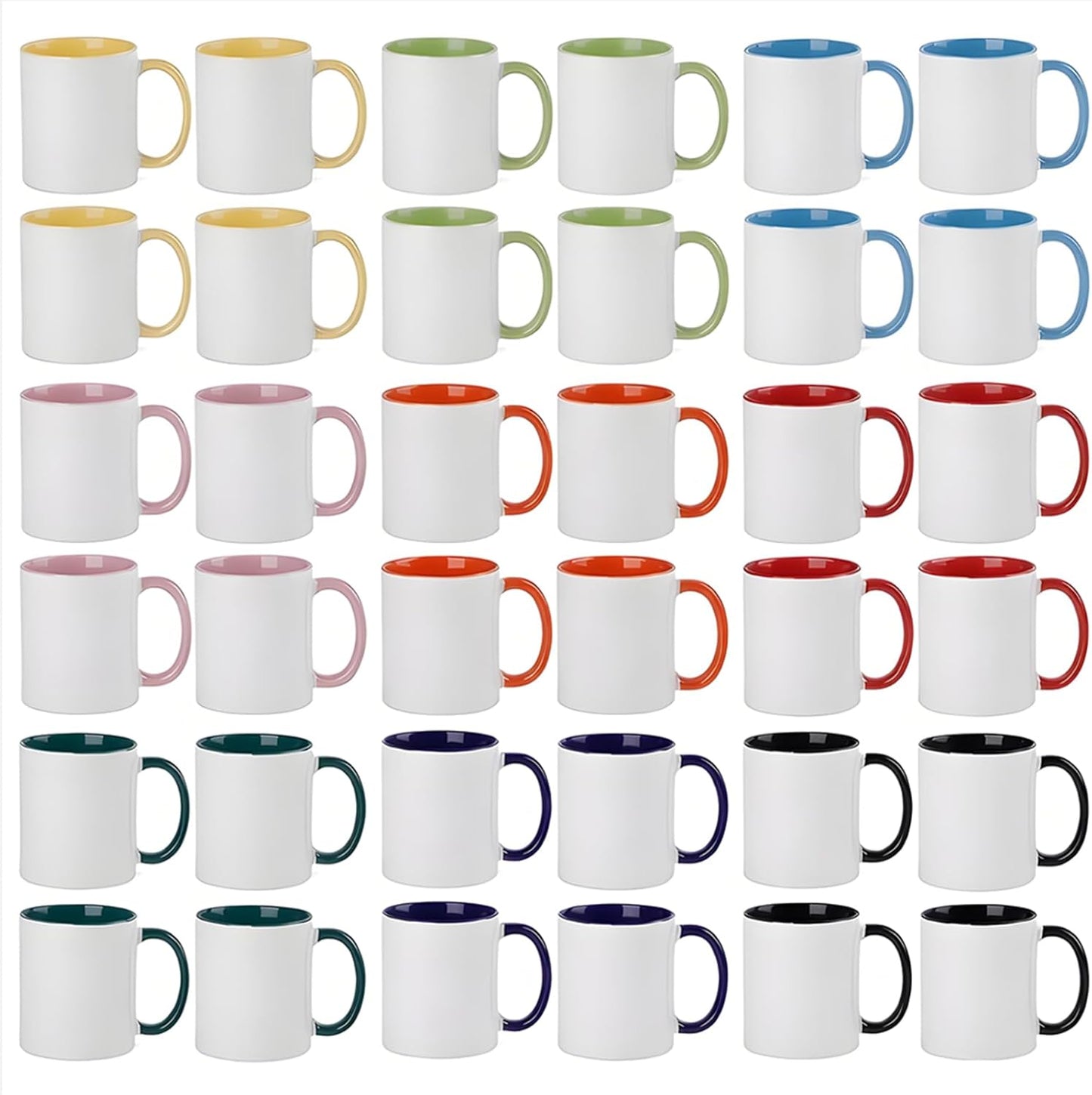 Tazas sublimación 11oz cerámica mango colorido 36uds