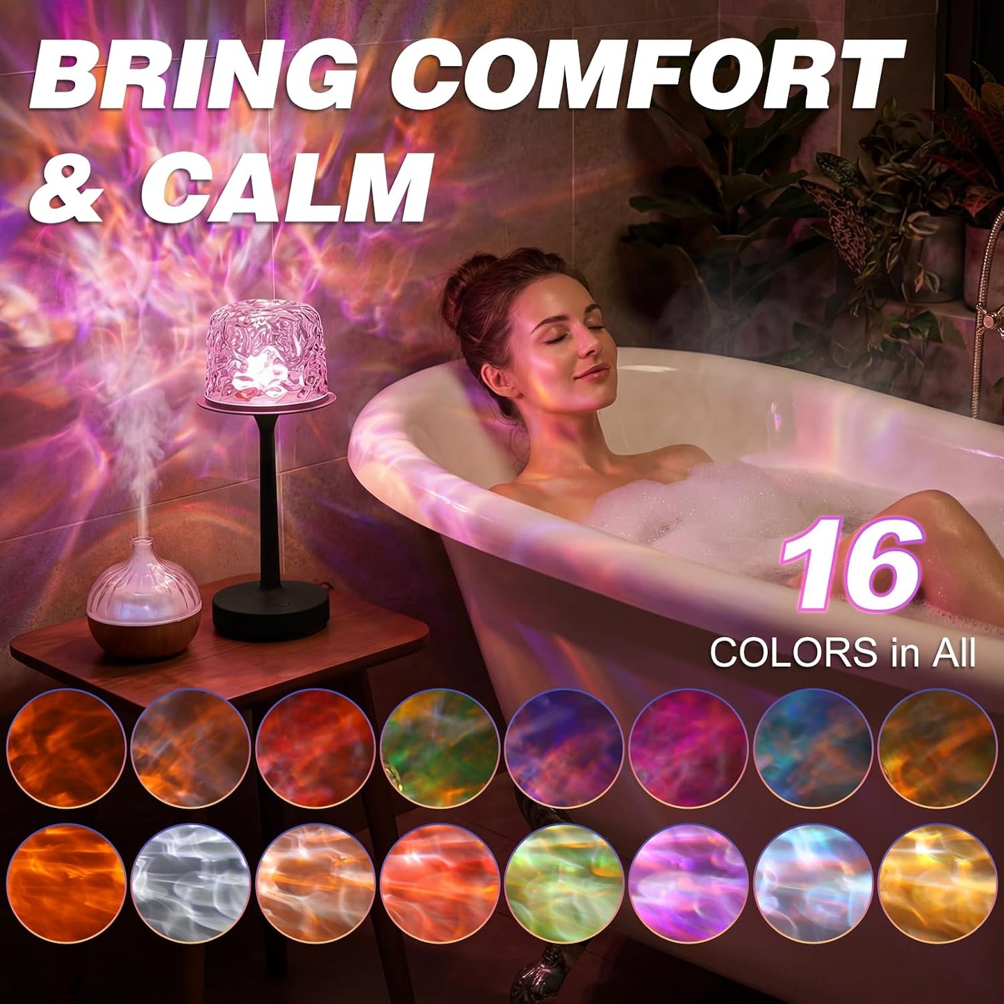 Lámpara ducha táctil LED para baño patio camping color negro