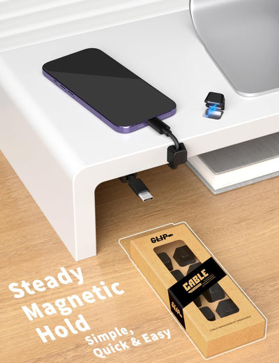 8 Soportes Magnéticos para Cables USB Tipo C Organizador Multiuso
