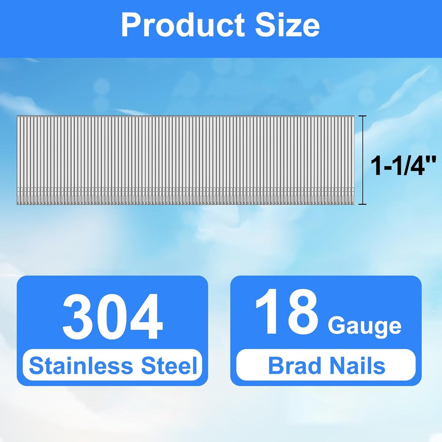 Clavos Brad acero inox 1-1/4 pulg 18GA pack 800