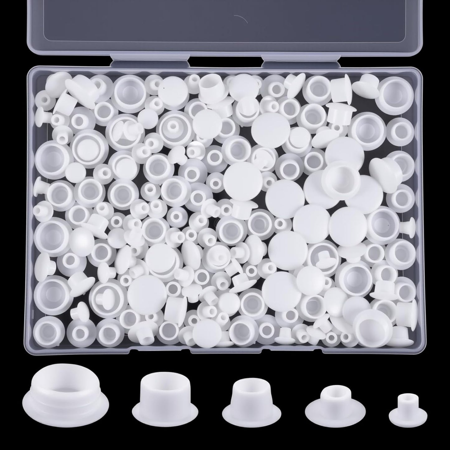 Tapones plástico blanco para agujeros de rosca y estantes