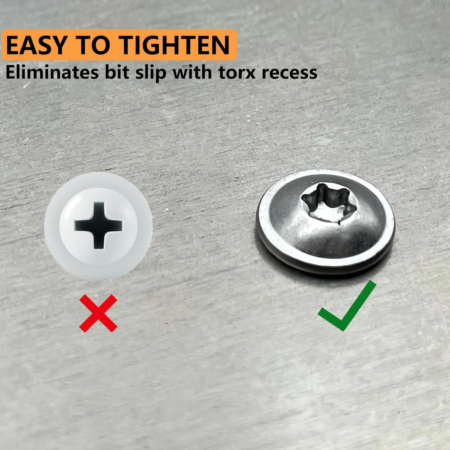 100 Pzas Tornillos Torx 304 Acero Inox Autoresc. 8x3/4