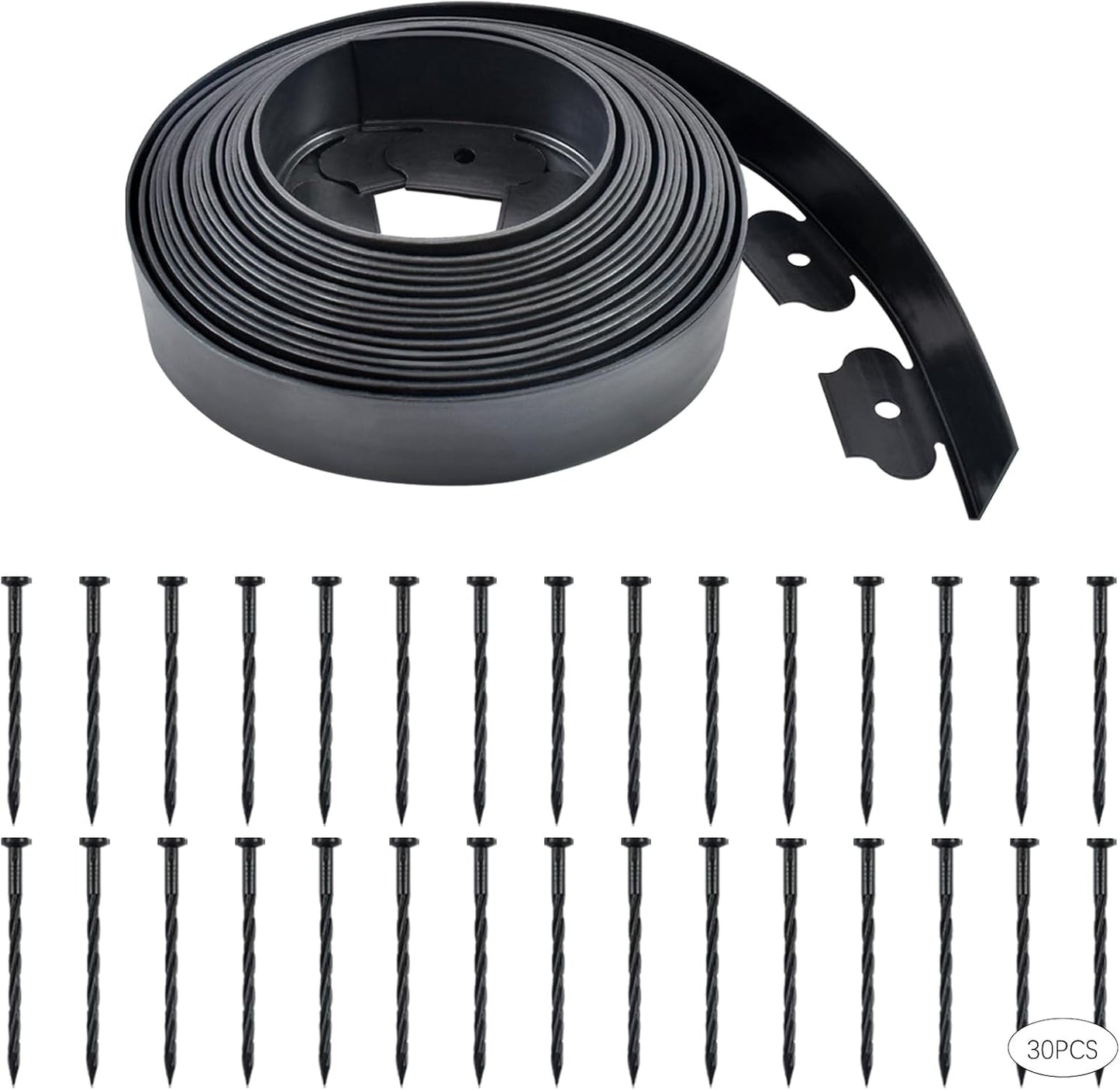 Borde jardín 30ft negro 30 picos 2pulg