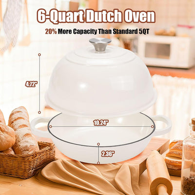 Horno holandés hierro fundido 6qt kit masa madre con canasta