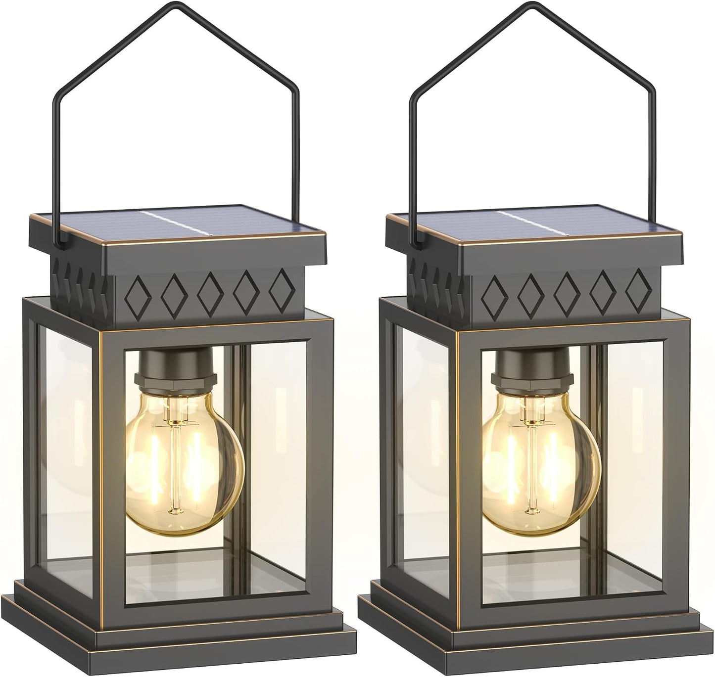 Set 2 Linternas Solares Impermeables Exterior