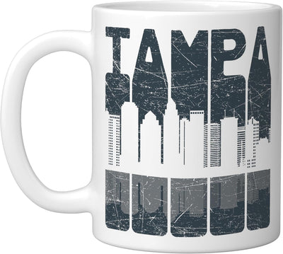 Tapa vintage de Tampa Florida retro taza de cerámica blanca