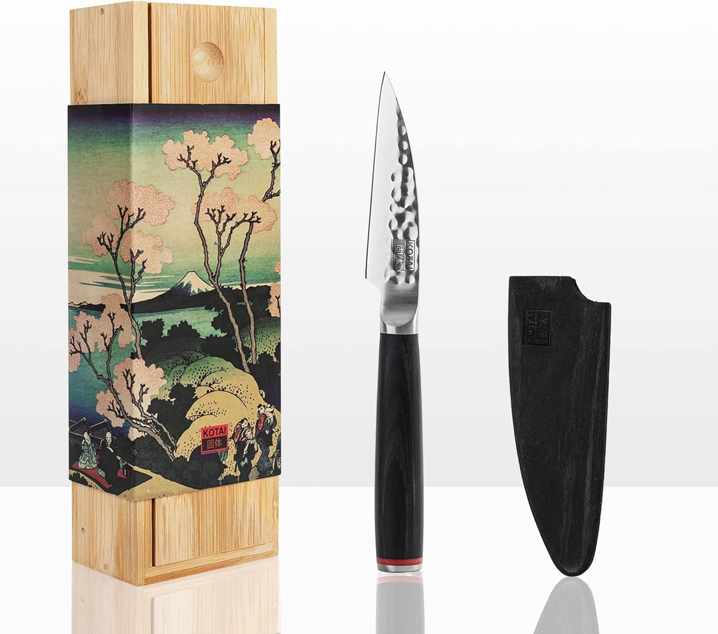 Cuchillo cocina 4pulg acero inox 440C Tsuchime mango Pakka