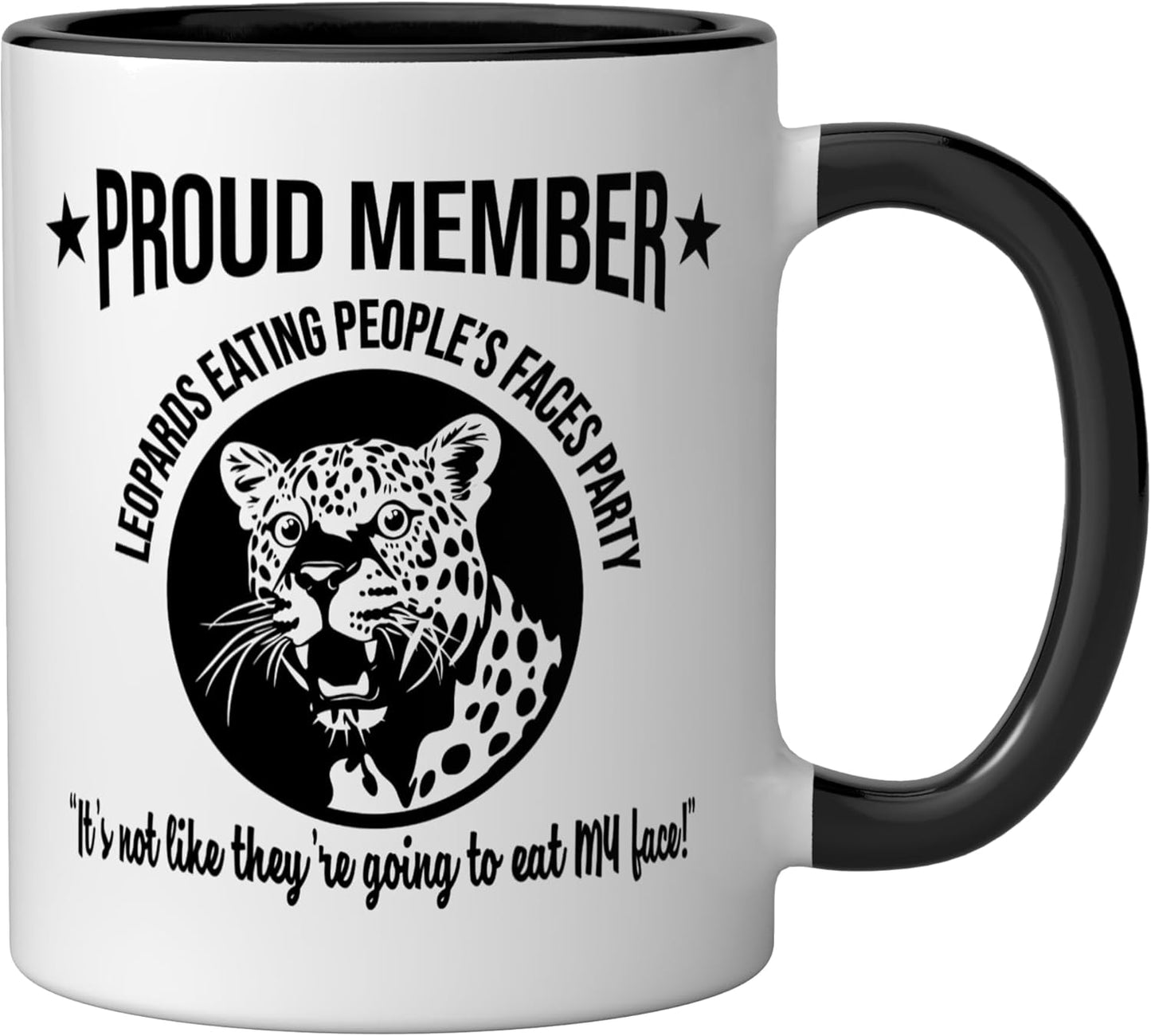 Taza Cerámica Cara de León para Fiesta Negro/Blanco