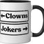 Taza Cerámica Humor Clowns Jokers Arrows Negro/Blanco