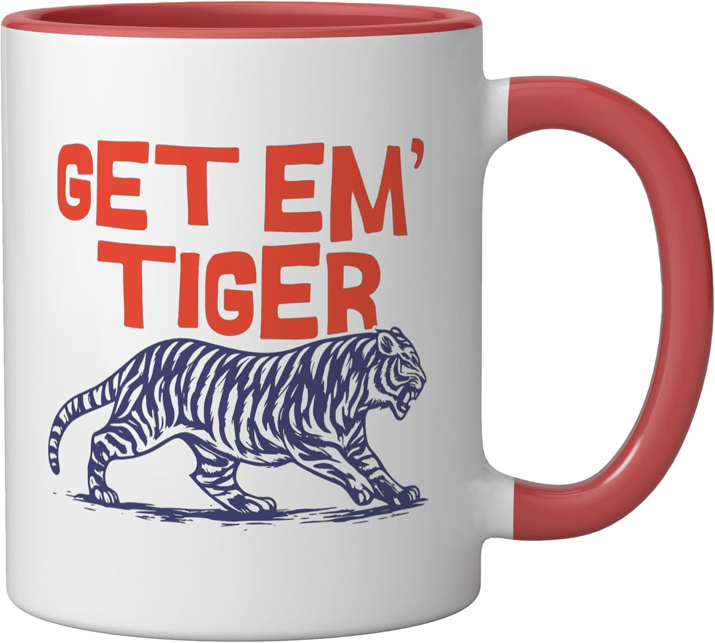 Taza Cerámica Deportiva Em' Tiger Estilo Motivacional Rojo/Blanco
