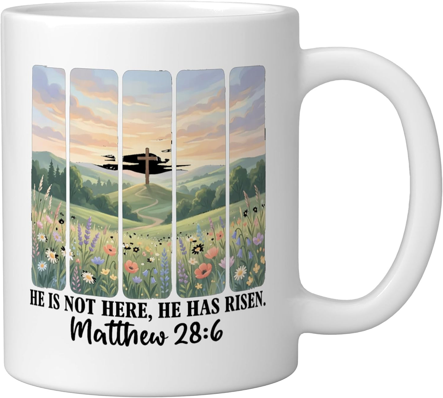 Taza Cerámica Versículo Mateo 28 6 Blanco