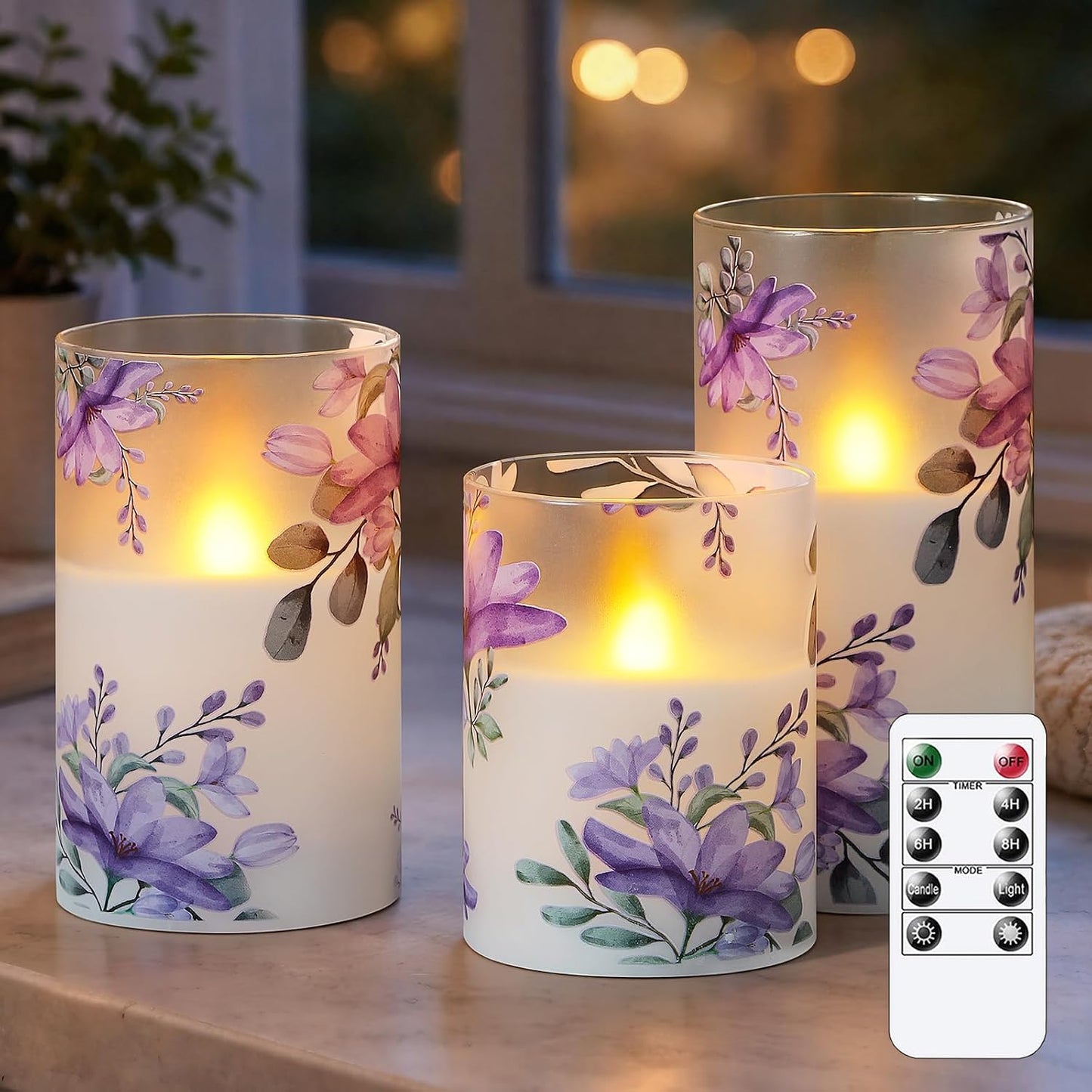 3 Velas Pilar Cera Real LED 3x4-6pulg Control Remoto