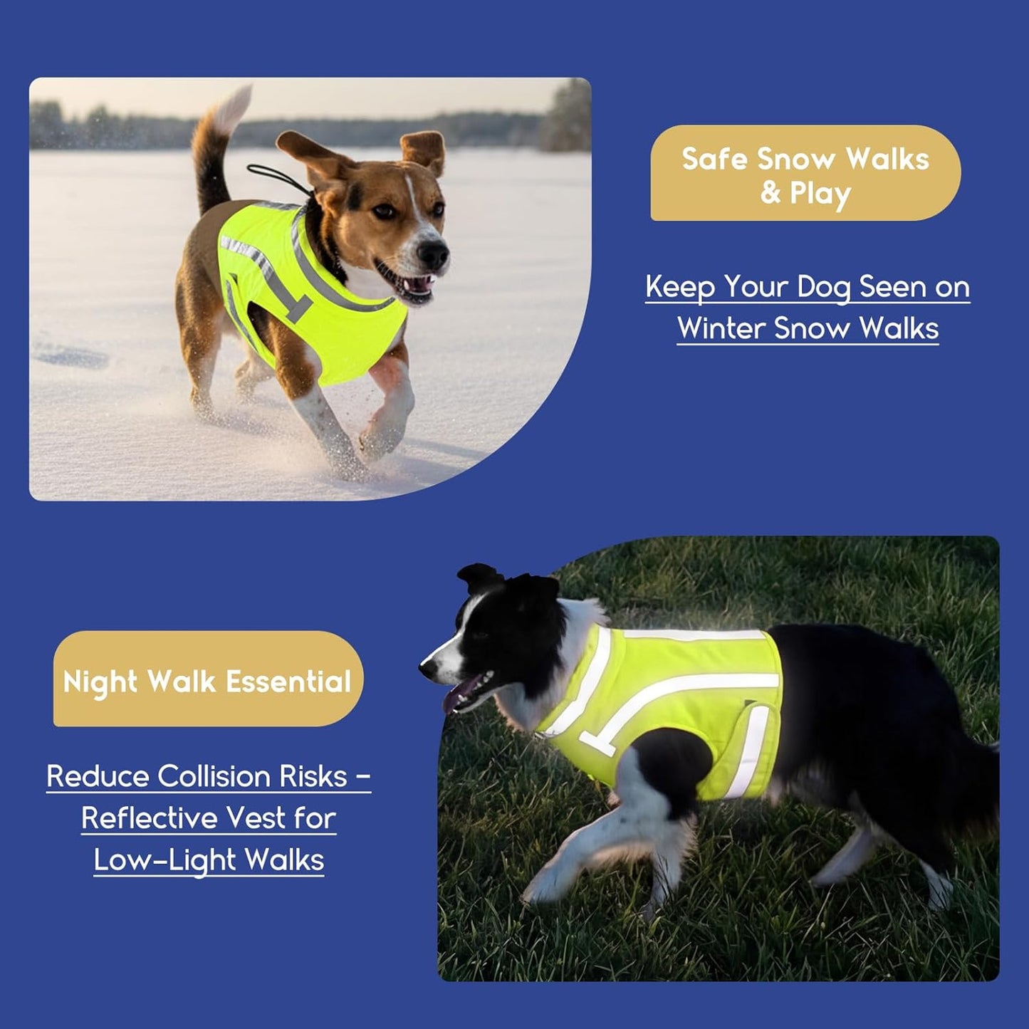 Chaleco reflectante perro ajustable alta visibilidad verde talla L