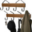 Perchero pared 2 pzas madera con 4 ganchos 13.4pulg