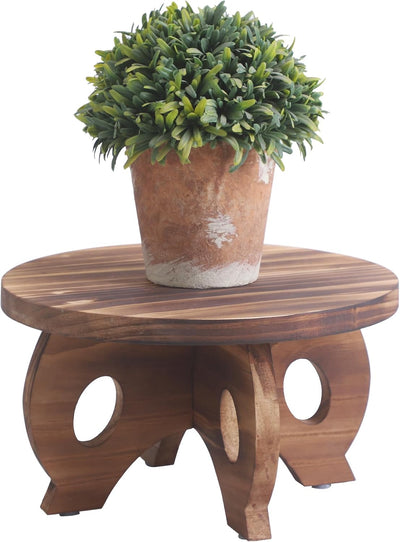 Soporte redondo para plantas madera estilo granja rústico