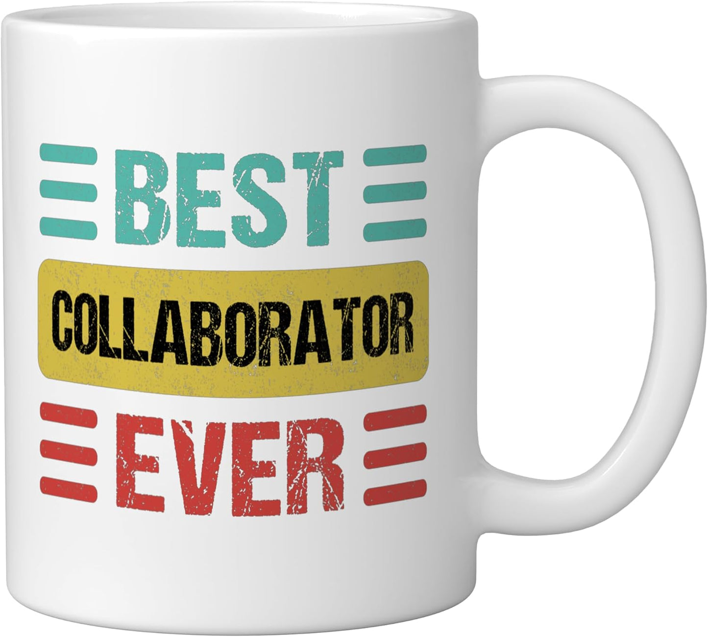 Taza de cerámica colaborador blanca