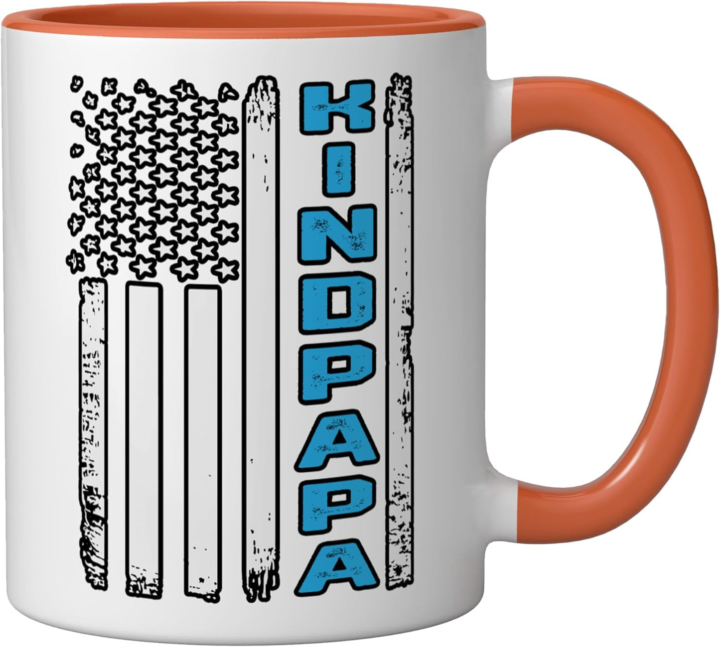 Taza Cerámica Bandera Americana Vintage Naranja/Blanco