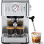 Cafetera Espresso Compacta Acero Inox 20 Bar Espumador Leche