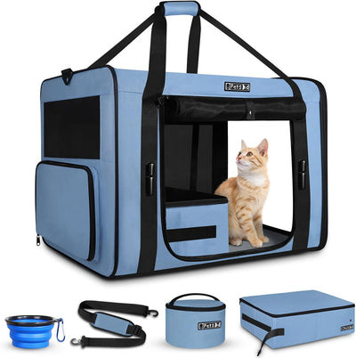 Transportador gatos 26x17x17pulg caja arena plegable
