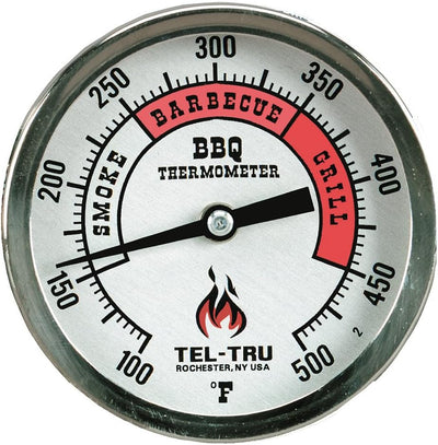 Termómetro barbacoa esfera aluminio 3pulg vástago 4pulg 100/500F