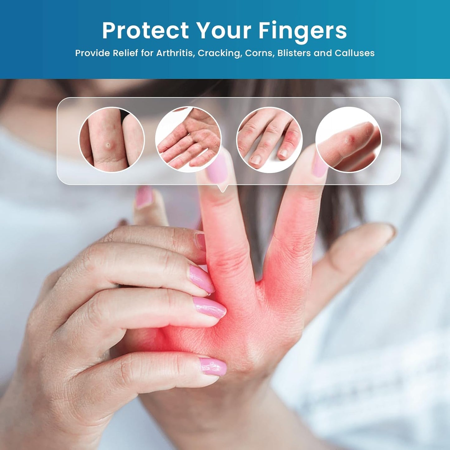 10 Protectores Gel Dedos Silicona Amortiguadores