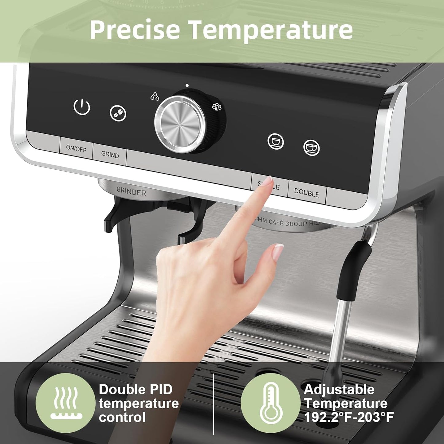 Máquina Espresso 20 Bar Profesional Espumador Leche Acero Inox
