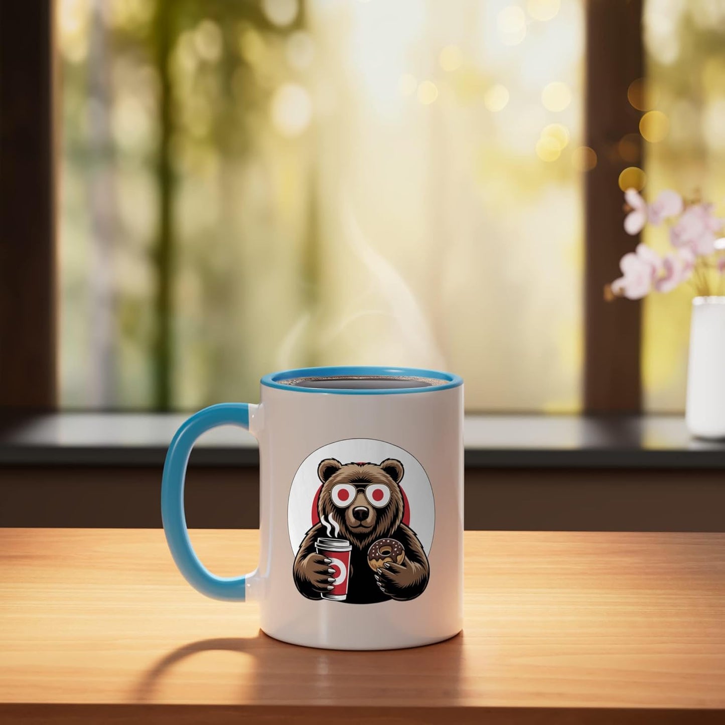 Taza Cerámica Bandera Japón Azul Blanco