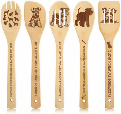 Utensilios de cocina Schnauzer miniatura de bambú para regalo