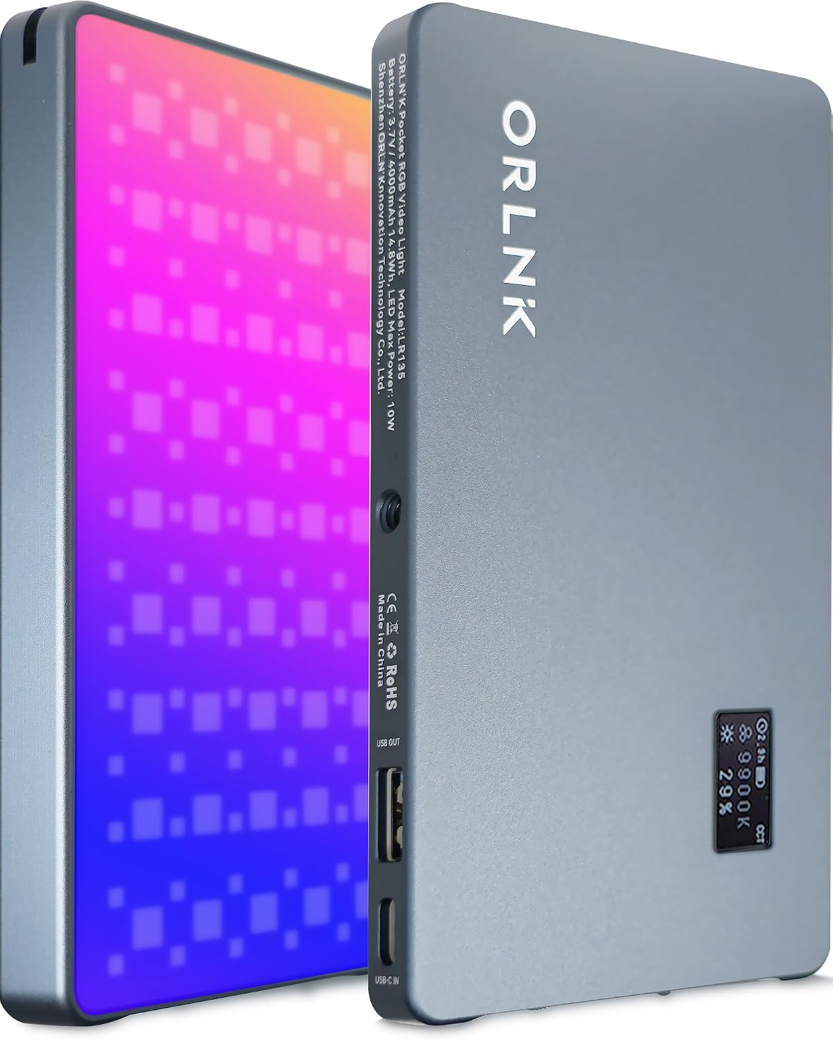 Panel luz video LED RGB portátil 2500-9900K CRI 95