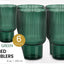 Vasos de plástico translúcidos verdes sin tallo para vino paquete de 6