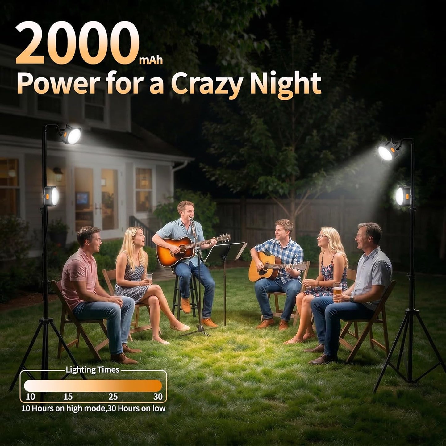 Luces LED recargables 2000mAh para campamento y emergencias