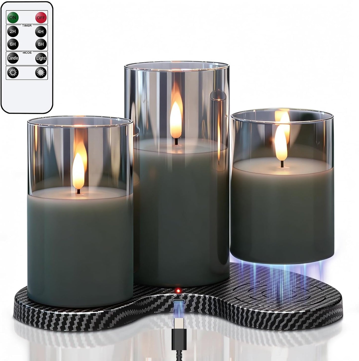 Velas LED recargables con temporizador 3 en 1 para fiesta hogar