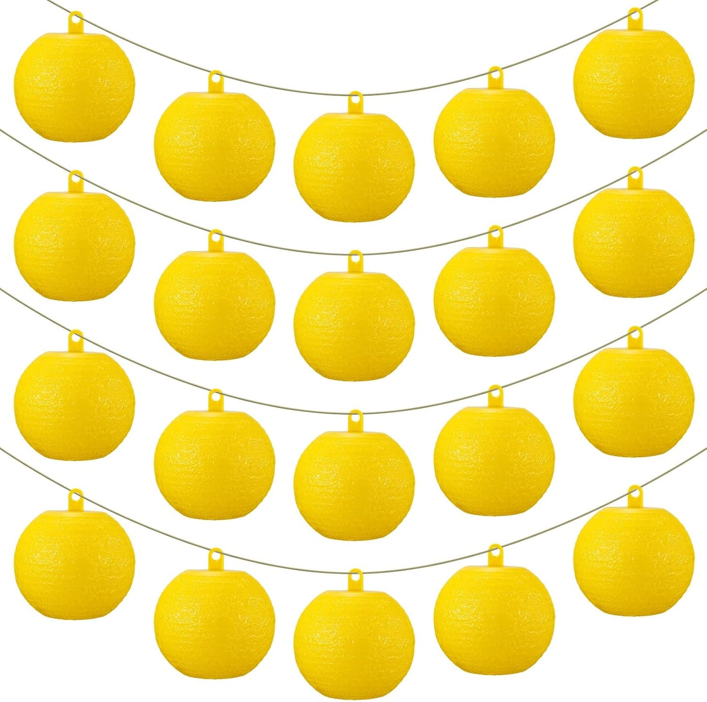 10 Bolas Adhesivas para Moscas Voladores Amarillo