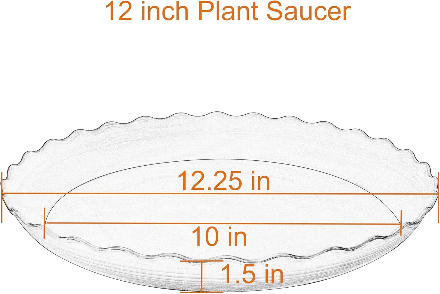 6 Pzas Platillo Plástico para Plantas 12pulg Resistente