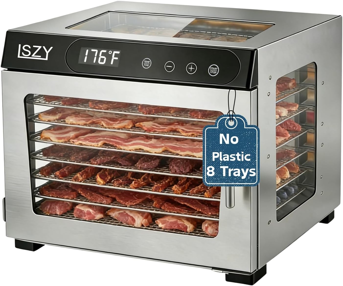 Deshidratador Alimentos 8 Bandejas 800W Temp 176°F