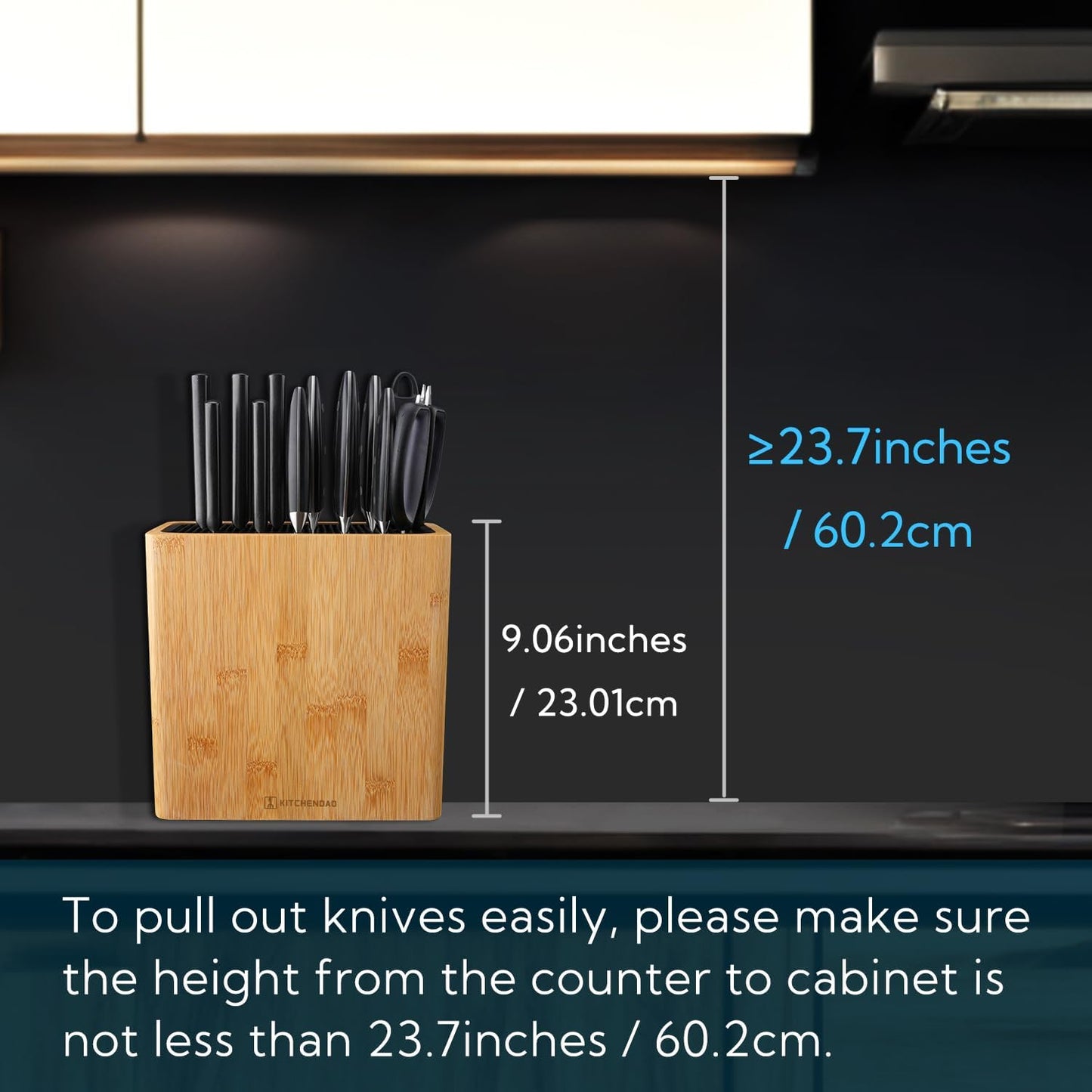 Soporte cuchillos bambú XL cuchillo chef 6pulg